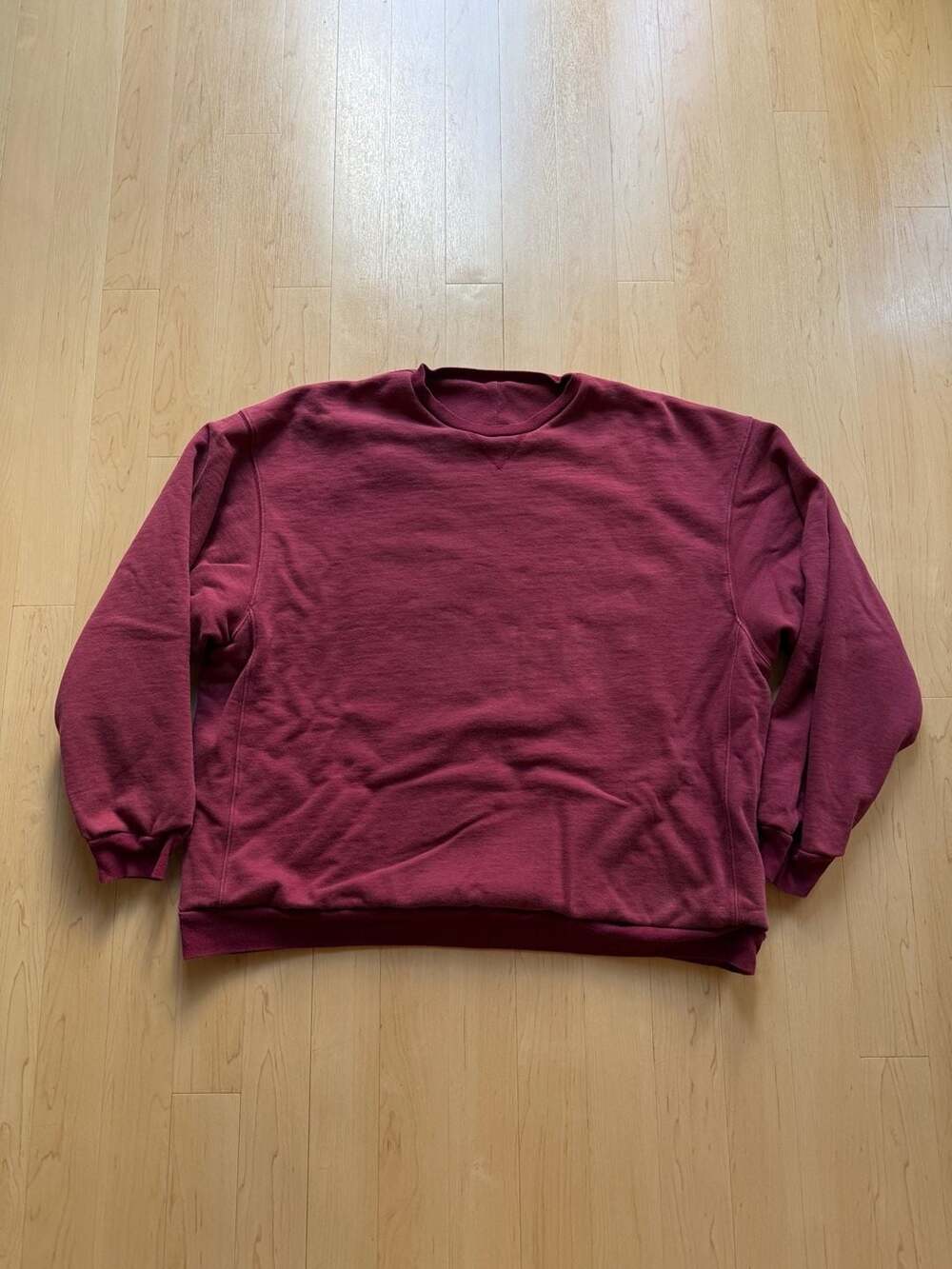 Ben Taverniti Unravel Project Burgundy Cotton Fleece Crewneck Sweatshirt